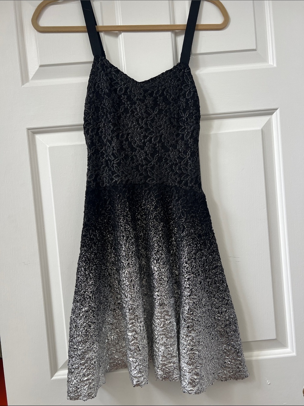Free People - XS Black to Silver Ombre Lace Party Dress